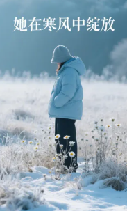 她在寒风中绽放
